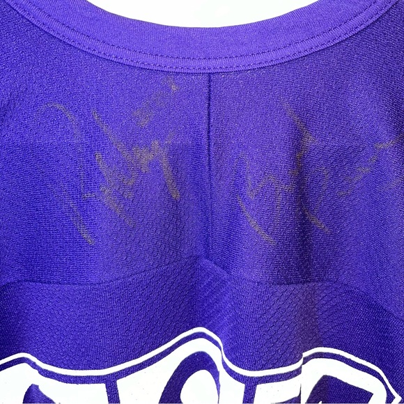 CCM Robby Glantz int’l power skating hokey jersey (autograph) sz S purple color - Picture 8 of 10